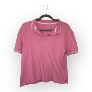 Karen Scott Pink Polo Boxy Short Sleeve Top